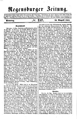 Regensburger Zeitung Sonntag 29. August 1858