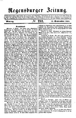 Regensburger Zeitung Montag 13. September 1858