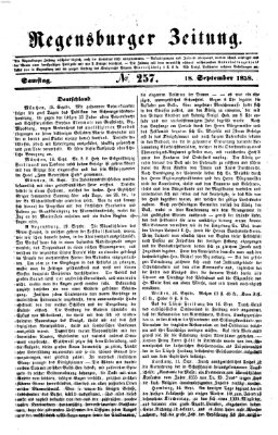 Regensburger Zeitung Samstag 18. September 1858