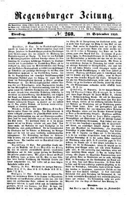 Regensburger Zeitung Dienstag 21. September 1858