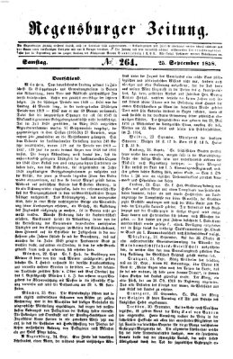 Regensburger Zeitung Samstag 25. September 1858