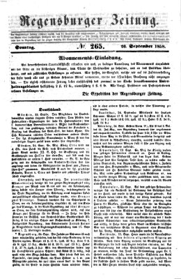 Regensburger Zeitung Sonntag 26. September 1858