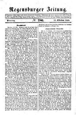 Regensburger Zeitung Sonntag 17. Oktober 1858