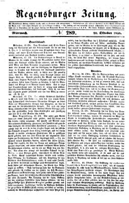 Regensburger Zeitung Mittwoch 20. Oktober 1858