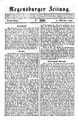 Regensburger Zeitung Donnerstag 21. Oktober 1858