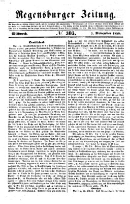 Regensburger Zeitung Mittwoch 3. November 1858