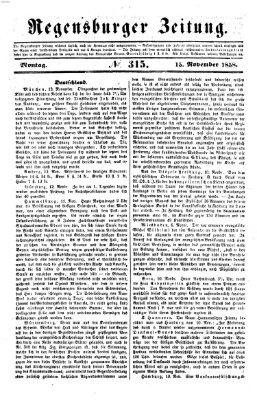 Regensburger Zeitung Montag 15. November 1858