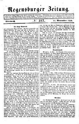 Regensburger Zeitung Mittwoch 17. November 1858