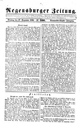 Regensburger Zeitung Montag 27. Dezember 1858