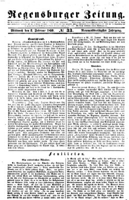 Regensburger Zeitung Mittwoch 2. Februar 1859