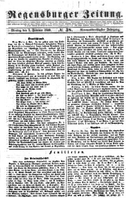 Regensburger Zeitung Montag 7. Februar 1859