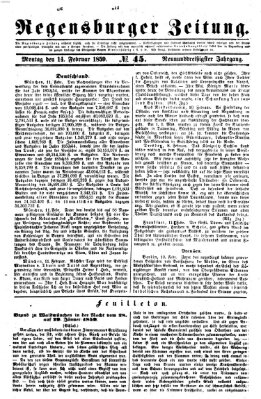 Regensburger Zeitung Montag 14. Februar 1859