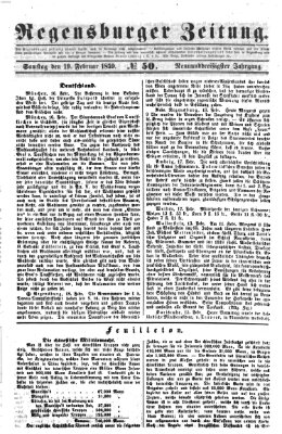 Regensburger Zeitung Samstag 19. Februar 1859