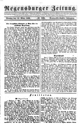 Regensburger Zeitung Montag 14. März 1859