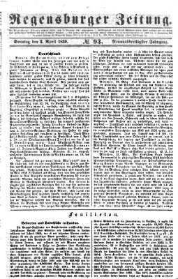 Regensburger Zeitung Sonntag 3. April 1859