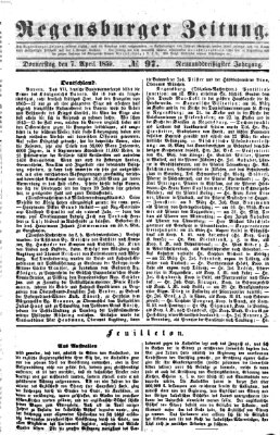 Regensburger Zeitung Donnerstag 7. April 1859