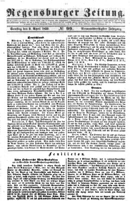 Regensburger Zeitung Samstag 9. April 1859