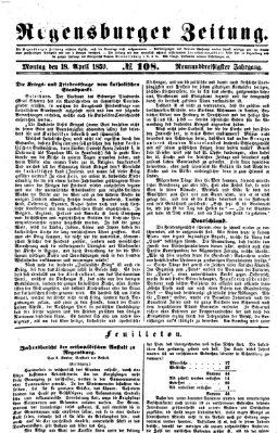 Regensburger Zeitung Monday 18. April 1859