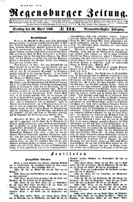 Regensburger Zeitung Dienstag 26. April 1859