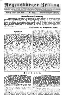 Regensburger Zeitung Montag 27. Juni 1859