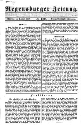 Regensburger Zeitung Samstag 2. Juli 1859