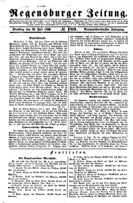 Regensburger Zeitung Dienstag 12. Juli 1859