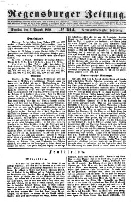 Regensburger Zeitung Samstag 6. August 1859