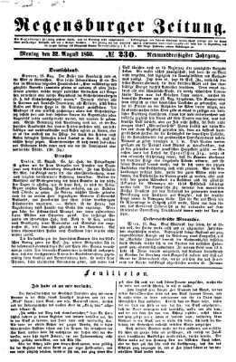 Regensburger Zeitung Montag 22. August 1859