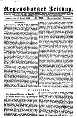 Regensburger Zeitung Samstag 27. August 1859