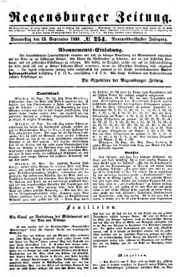 Regensburger Zeitung Donnerstag 15. September 1859