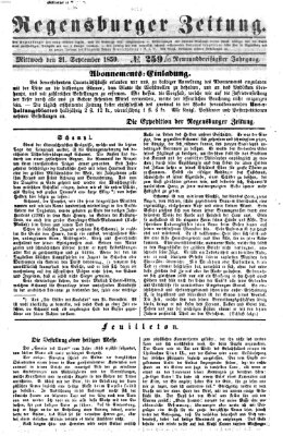 Regensburger Zeitung Mittwoch 21. September 1859