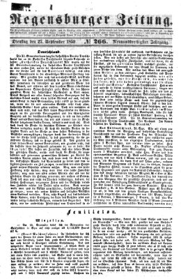 Regensburger Zeitung Dienstag 27. September 1859