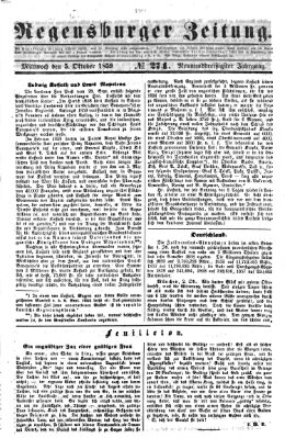 Regensburger Zeitung Mittwoch 5. Oktober 1859