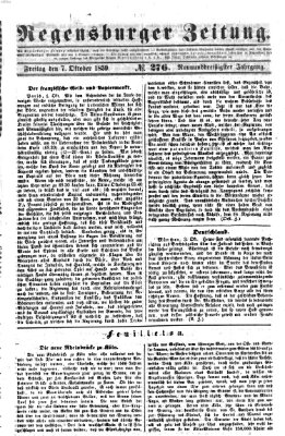 Regensburger Zeitung Freitag 7. Oktober 1859