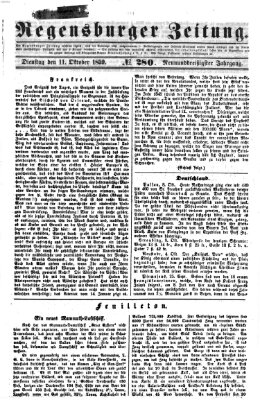 Regensburger Zeitung Dienstag 11. Oktober 1859