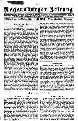 Regensburger Zeitung Mittwoch 12. Oktober 1859