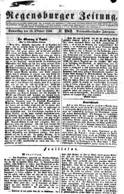 Regensburger Zeitung Donnerstag 13. Oktober 1859