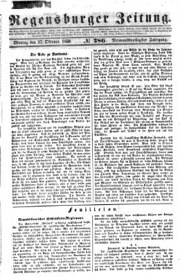 Regensburger Zeitung Montag 17. Oktober 1859