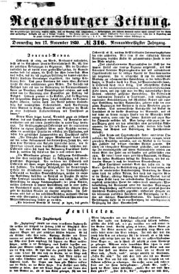 Regensburger Zeitung Donnerstag 17. November 1859