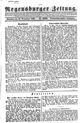 Regensburger Zeitung Samstag 19. November 1859