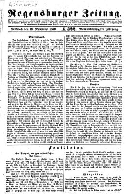 Regensburger Zeitung Mittwoch 23. November 1859