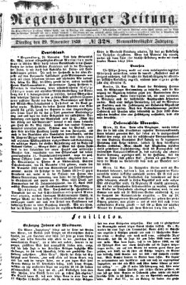 Regensburger Zeitung Dienstag 29. November 1859