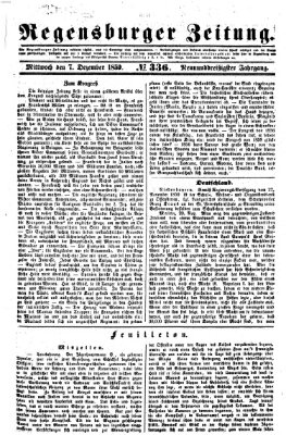 Regensburger Zeitung Mittwoch 7. Dezember 1859