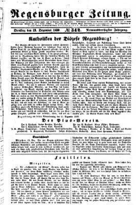 Regensburger Zeitung Dienstag 13. Dezember 1859