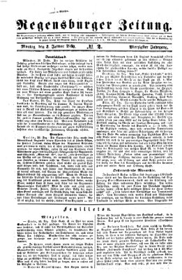 Regensburger Zeitung Montag 2. Januar 1860