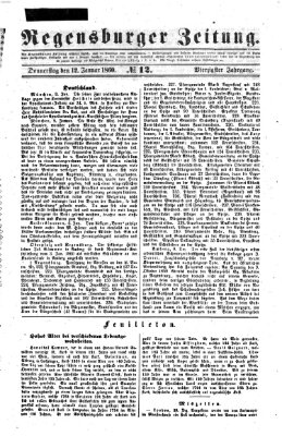 Regensburger Zeitung Donnerstag 12. Januar 1860