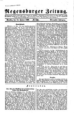 Regensburger Zeitung Samstag 14. Januar 1860