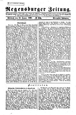 Regensburger Zeitung Mittwoch 18. Januar 1860