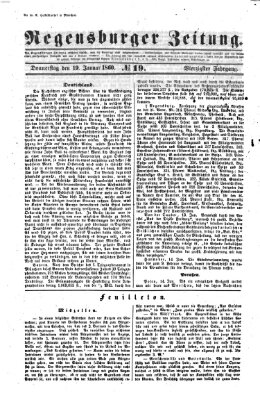 Regensburger Zeitung Donnerstag 19. Januar 1860