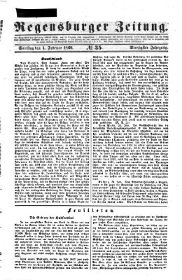 Regensburger Zeitung Samstag 4. Februar 1860